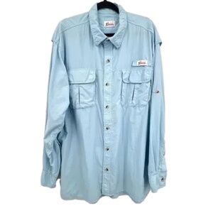 World‎ Wide Sportsman Mens Fishing Shirt 2XL Nylon Outdoor Vented Camping Blue